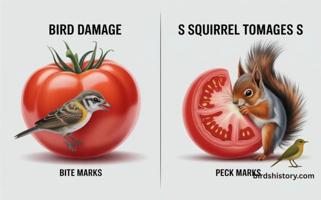 birds eating tomatoes